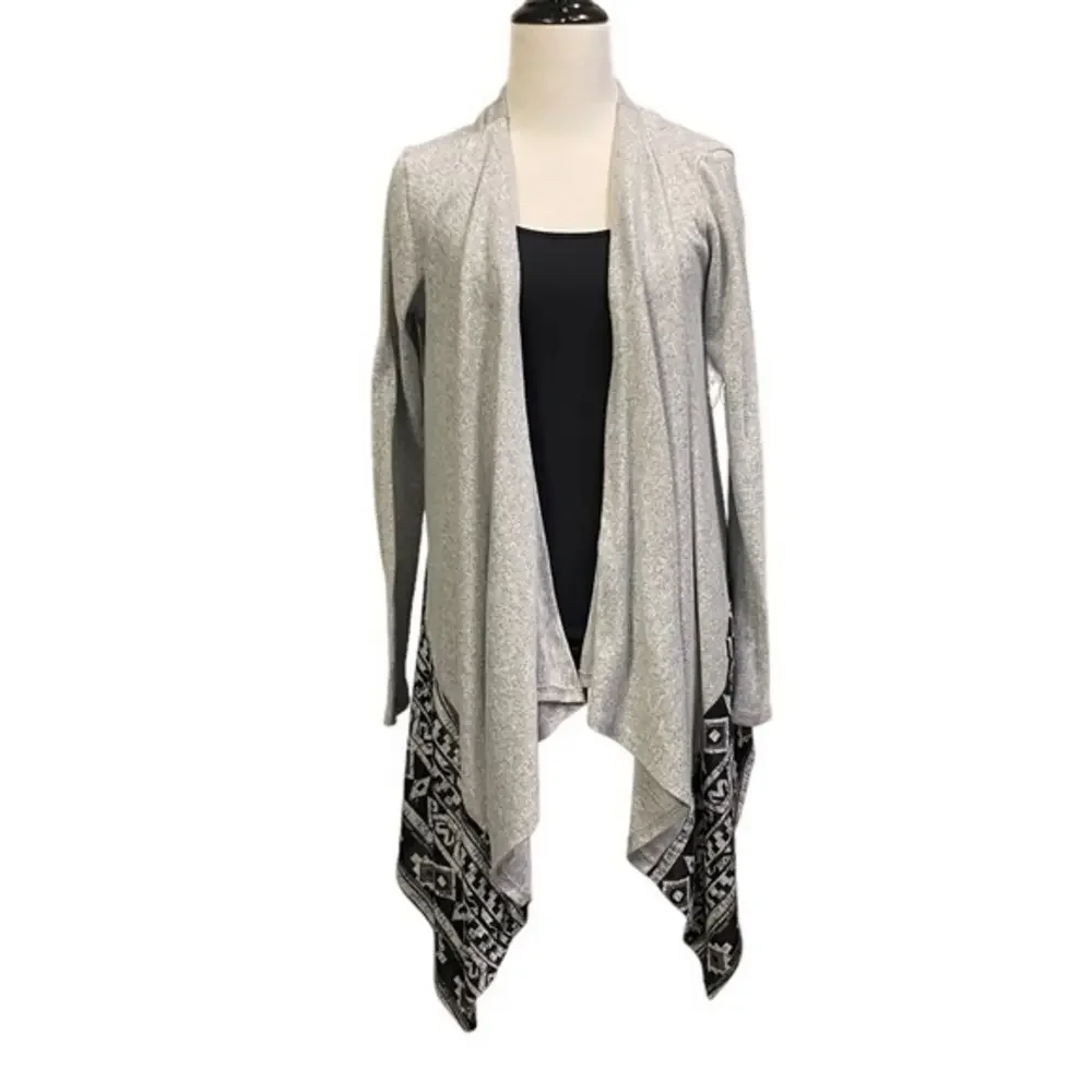 Charlotte Russe Gray/Black Open‎ Front Cardigan Women's Small